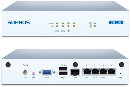 Sophos XG 105 Front and Back View