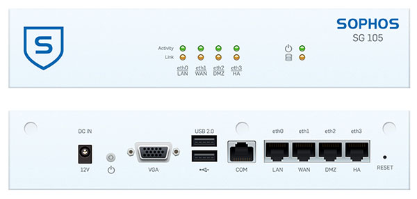 Sophos SG 105 Front and Back View