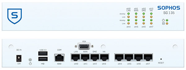 Sophos SG 135 Front and Back View