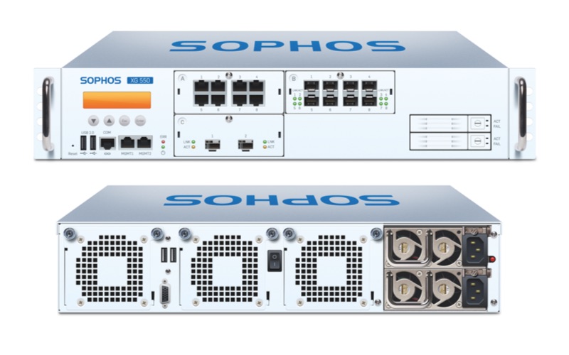 Sophos XG 550 Front and Back View