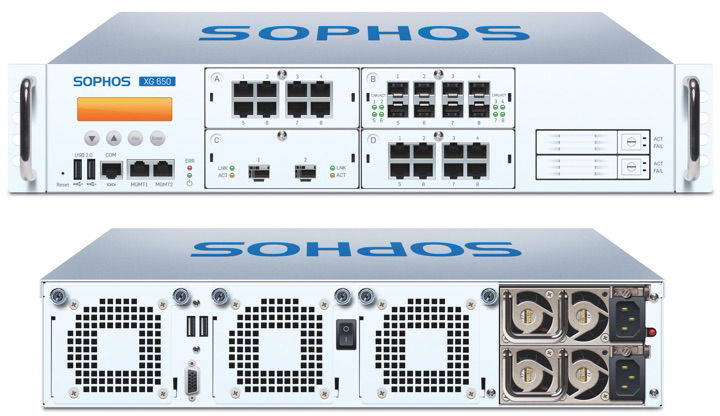 Sophos XG 650 Front and Back View