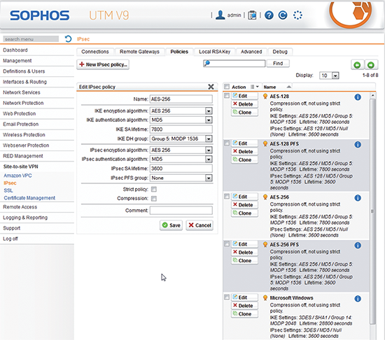 Comprehensive IPsec policies